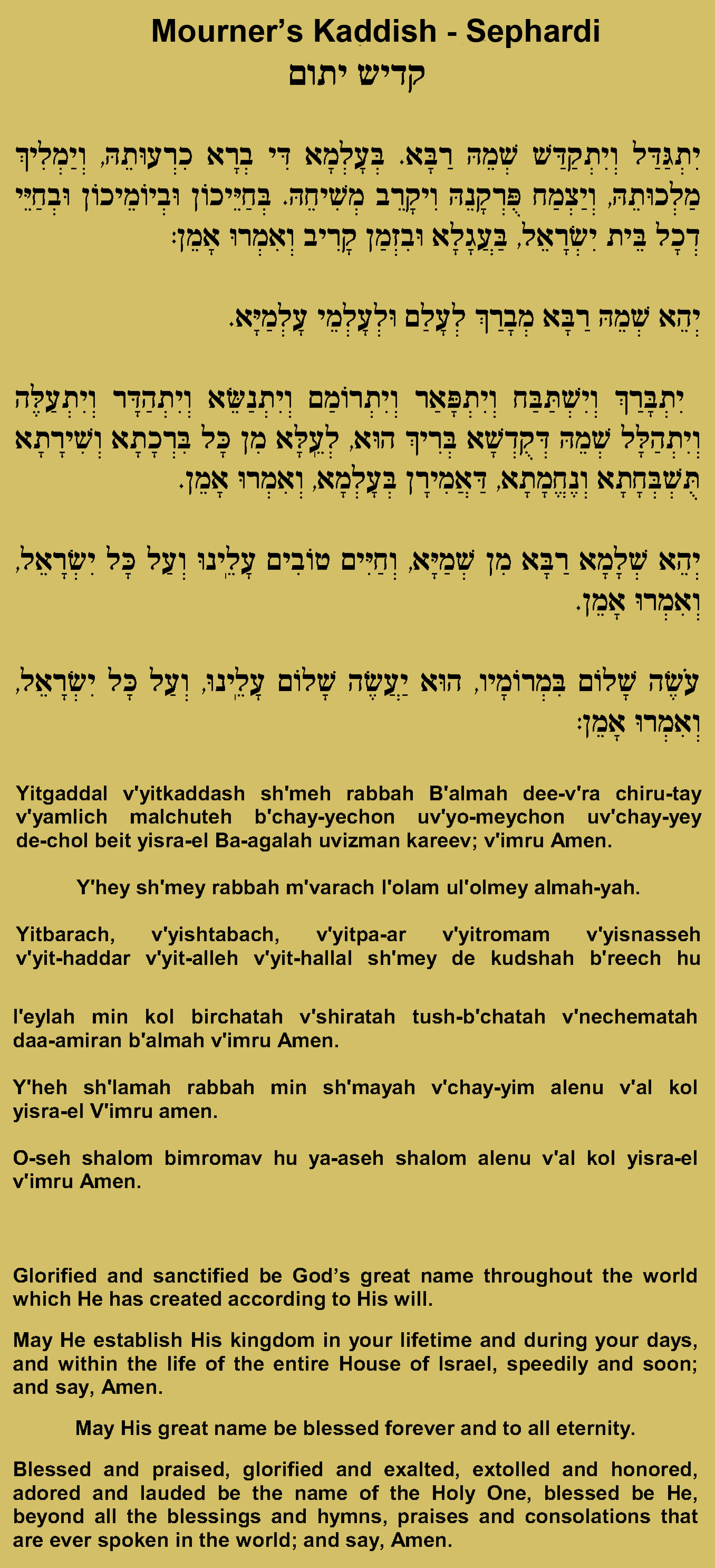 Kaddish Sephardi